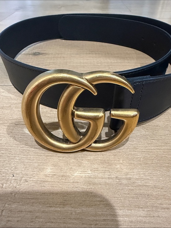 Gucci Accessories - Gucci Black Leather Belt with Gold Double G Buckle